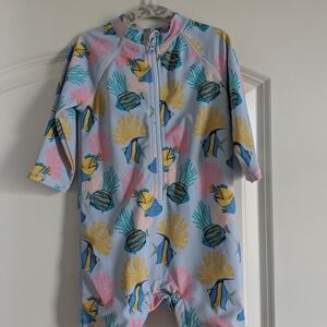 Janie and Jack Blue Kids Swim Rashguard